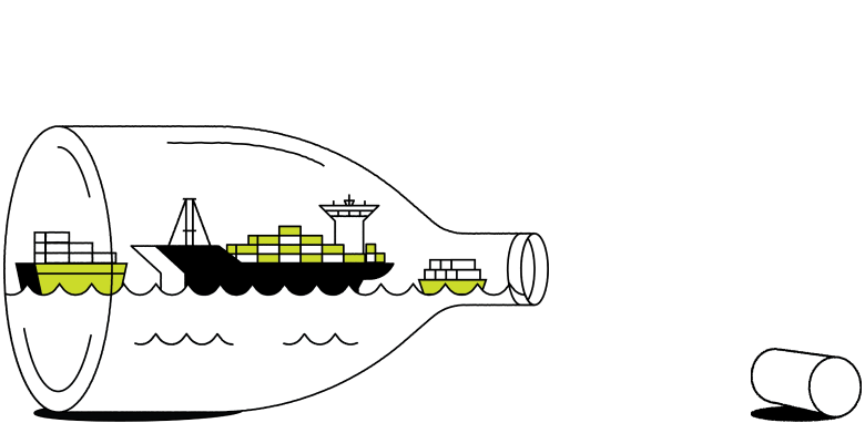 A container ship in a bottle