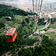 A cable car descends from the mountains to Bogota.