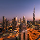 The Burj Khalifa and other skyscrapers in Dubai.