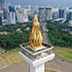 Jakarta's National Monument overlooking the city's downtown area.