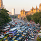 Road traffic in Mumbai's downtown.